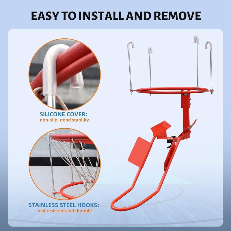 ProSlam Basketball Return Attachment, Heavy Duty Durable Steel Return System for Basketball - 180 Degree Rotatable Chute Shot Returner for 18" Rim Indoor and Outdoor【Product Patents】 - Image 4